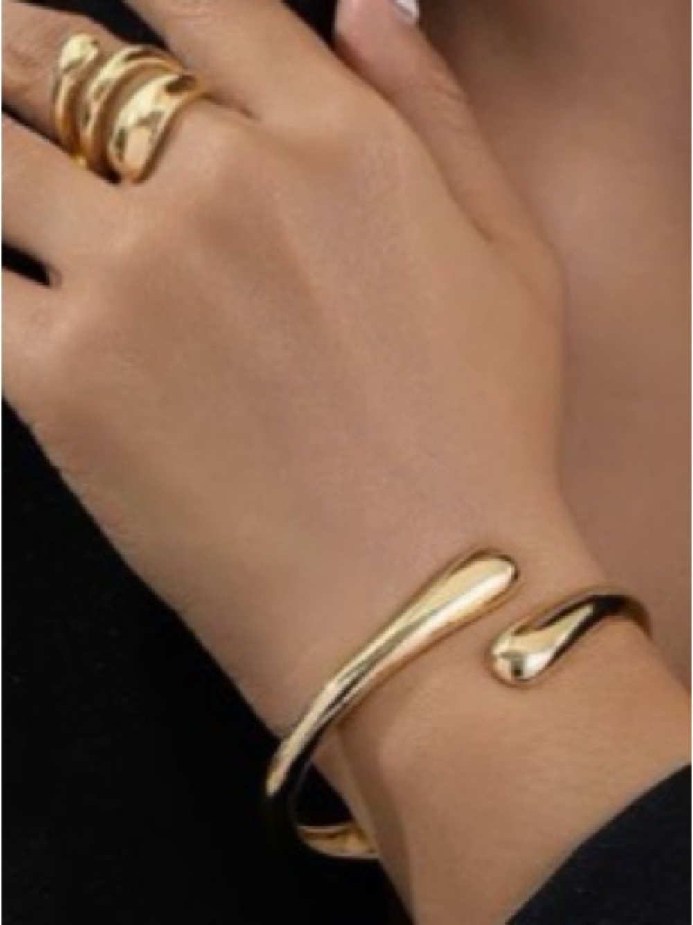 Gold Open-Ended Cuff Bracelet 14KTG.P. NEW